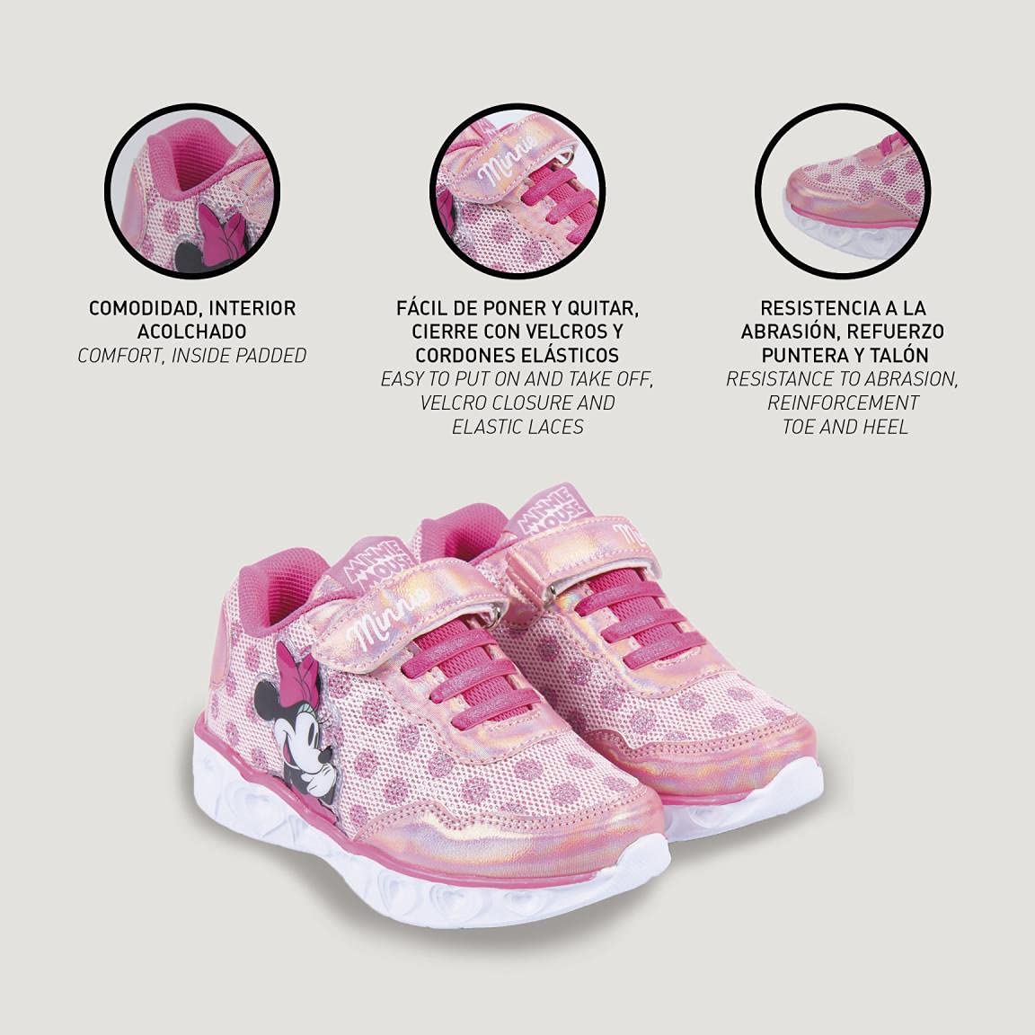 CERDÁ LIFE'S LITTLE MOMENTS Zapatillas con Luces Niña de Minnie - Licencia Oficial Disney Zapatillas con Luces Niña de Minnie - Licencia Oficial DisneyNiños