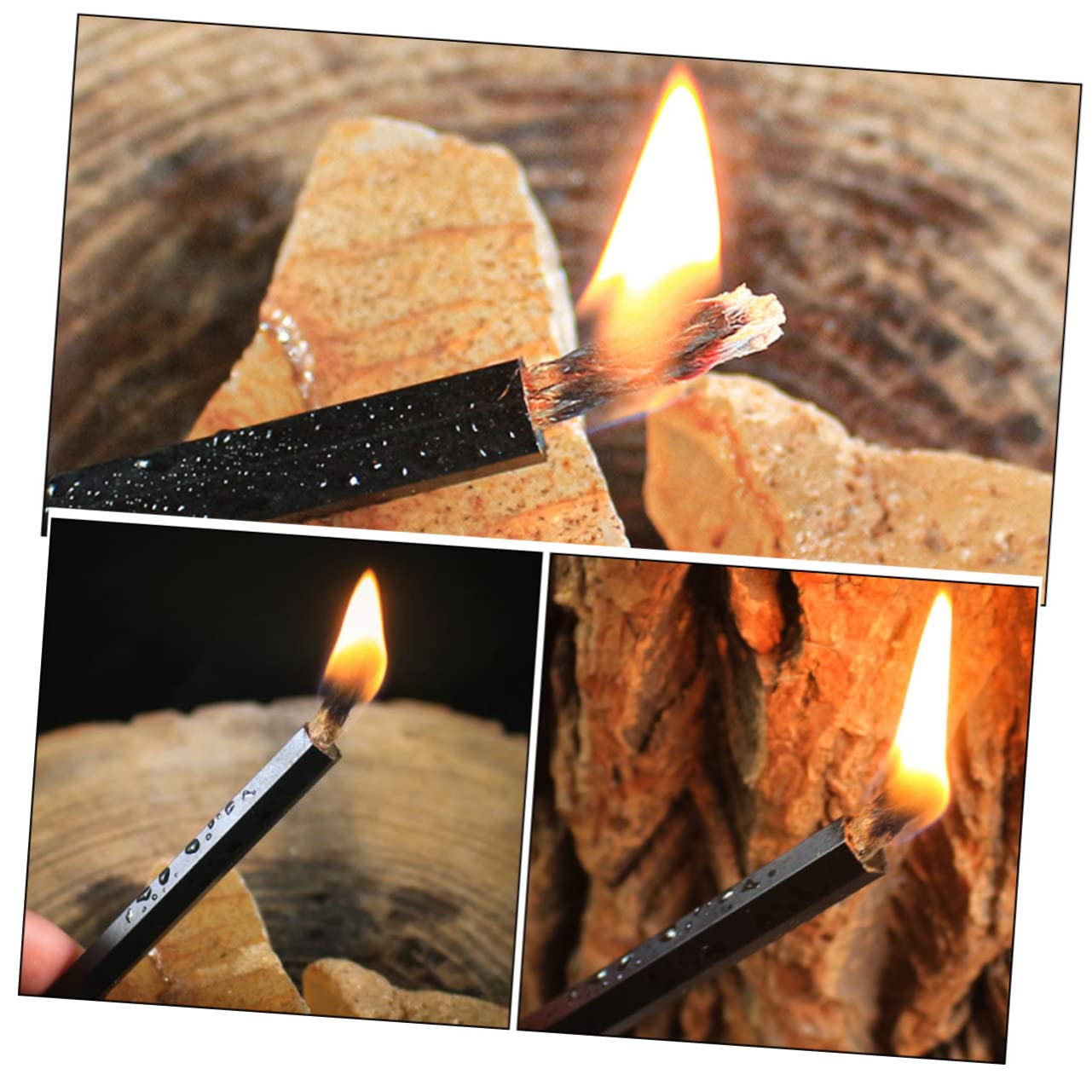 Abaodam 3 Ensembles Allumage Départ Pratique De Plein Air Allume-feu Allume Feu Corde Allume-feu Camping Mèche Feu Extérieur Black Corde De 6 Pièces * 3