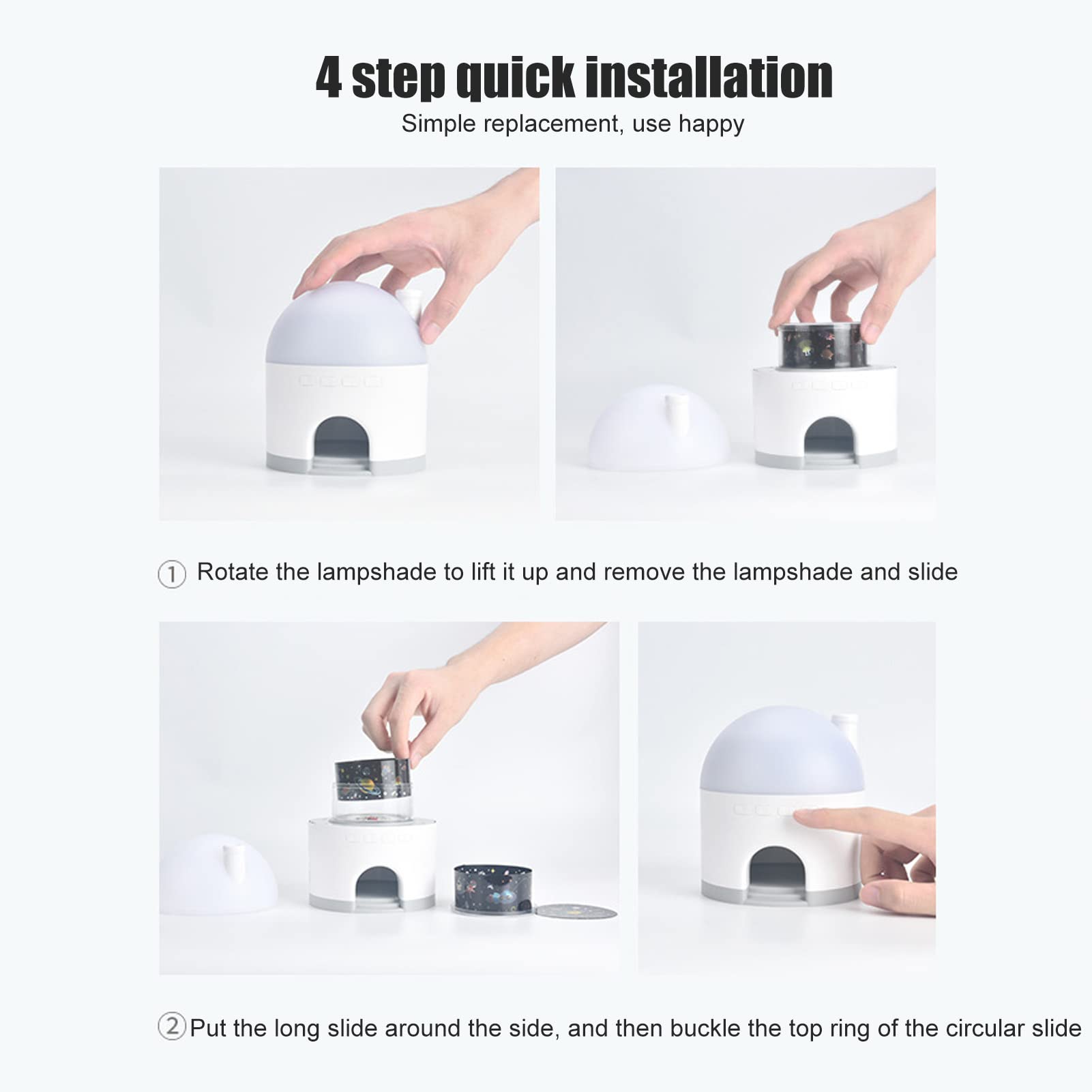 Tyenaza Luz De Noche De Estrellas para Niños, Lámpara De Proyección De Estrellas, Luz De Noche Innovadora Junto A La Cama, Dormitorio para Niños, Lámpara De Ambiente Romántica (Blanco)