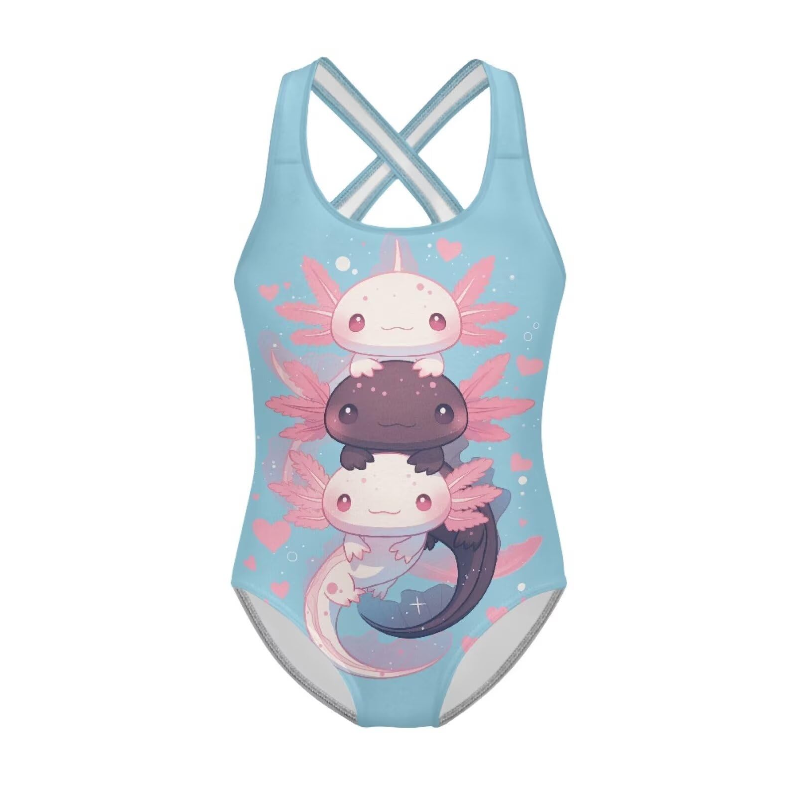 Girls Swimsuit Criss Cross Back 1-Piece Summer Beach Swiwmear