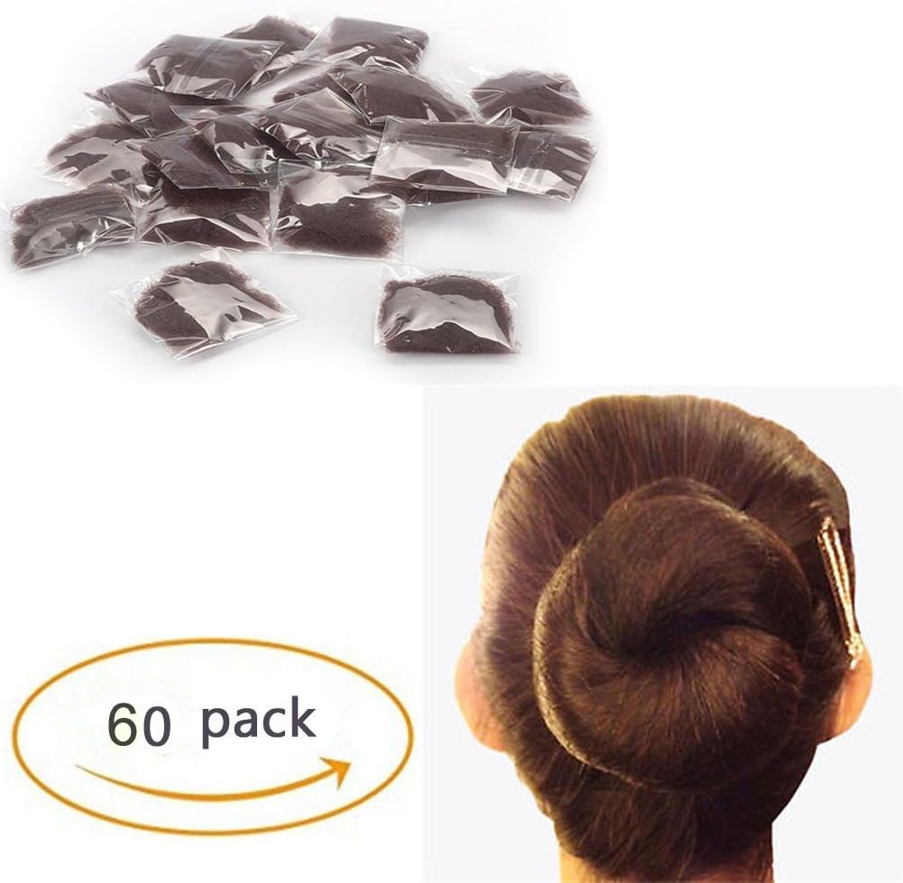 Pack of 60pcs 22" Hair Nets Invisible Elastic Edge Mesh Fancy Look Hair (Dark Brown60) Amazon