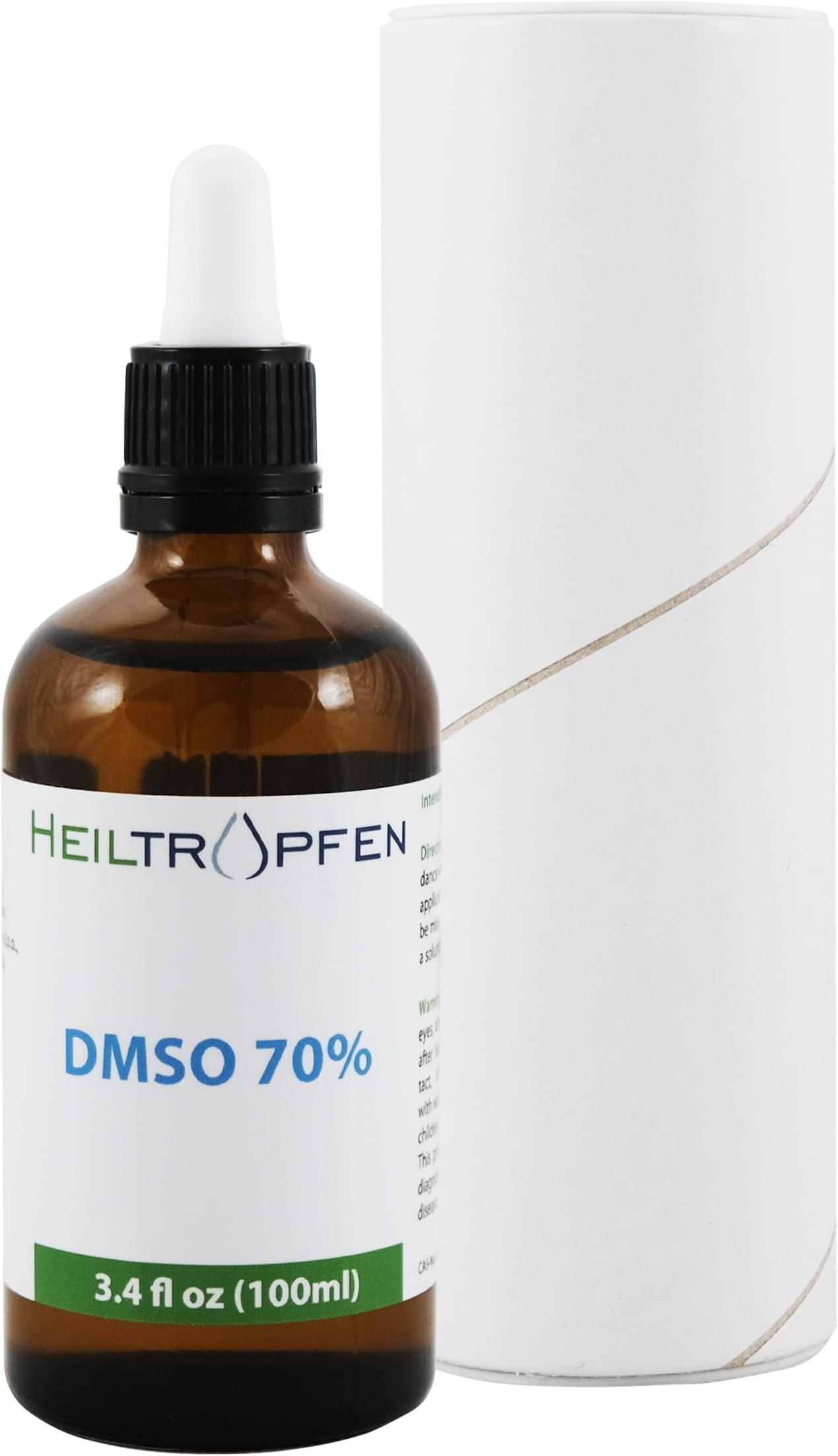 70% DMSO - Pharmaceutical Grade Ingredients | Third-Party Tested | Dimethyl sulfoxide Liquid 3.4 Oz - 100 ml | High Purity | Low Odor | DMSO Liquid 70/30 | Heiltropfen®
