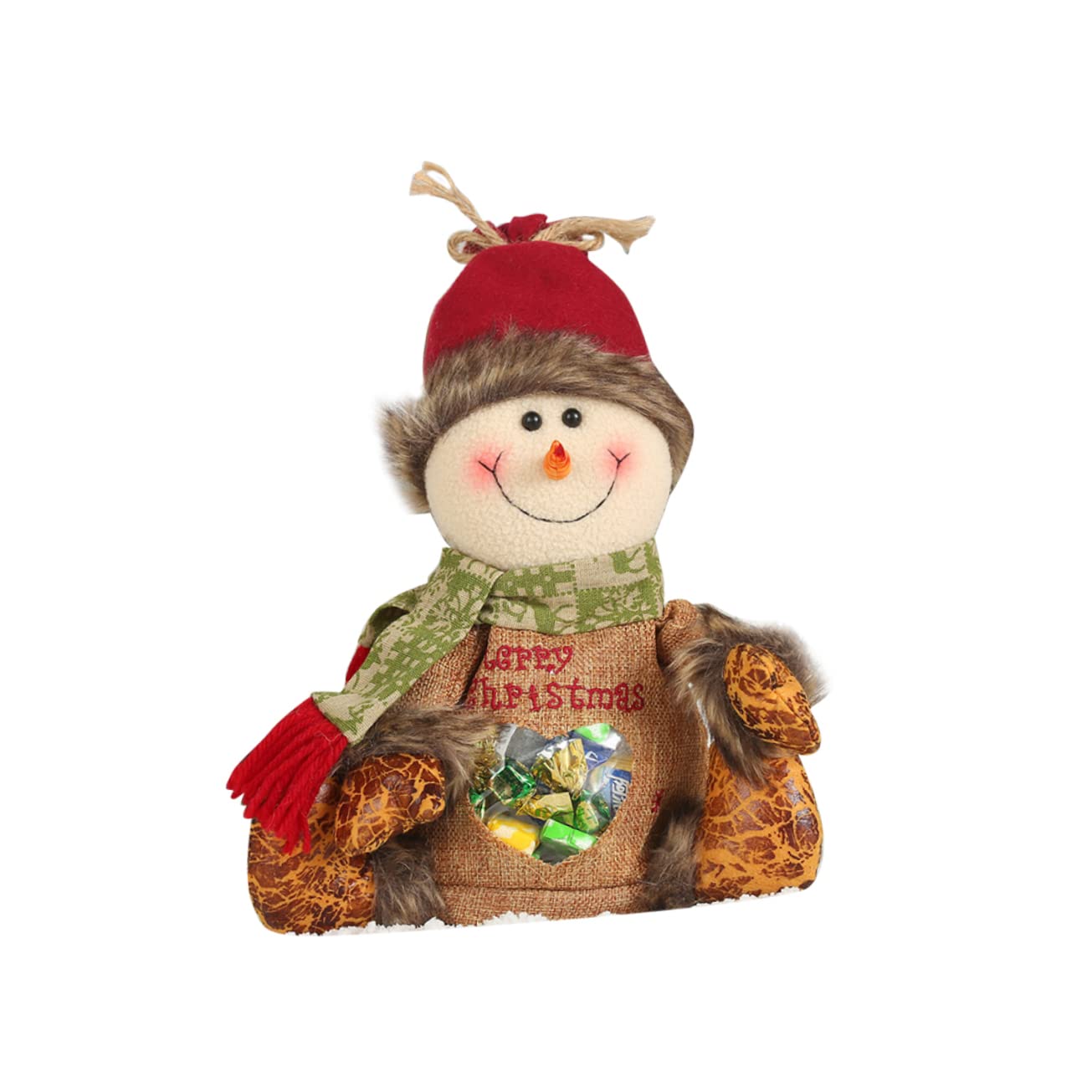 minkissy Christmas Snowman Patterned Transparent Xmas Candy Storage Organizer Festive Desktop Ornament for Holiday Treats