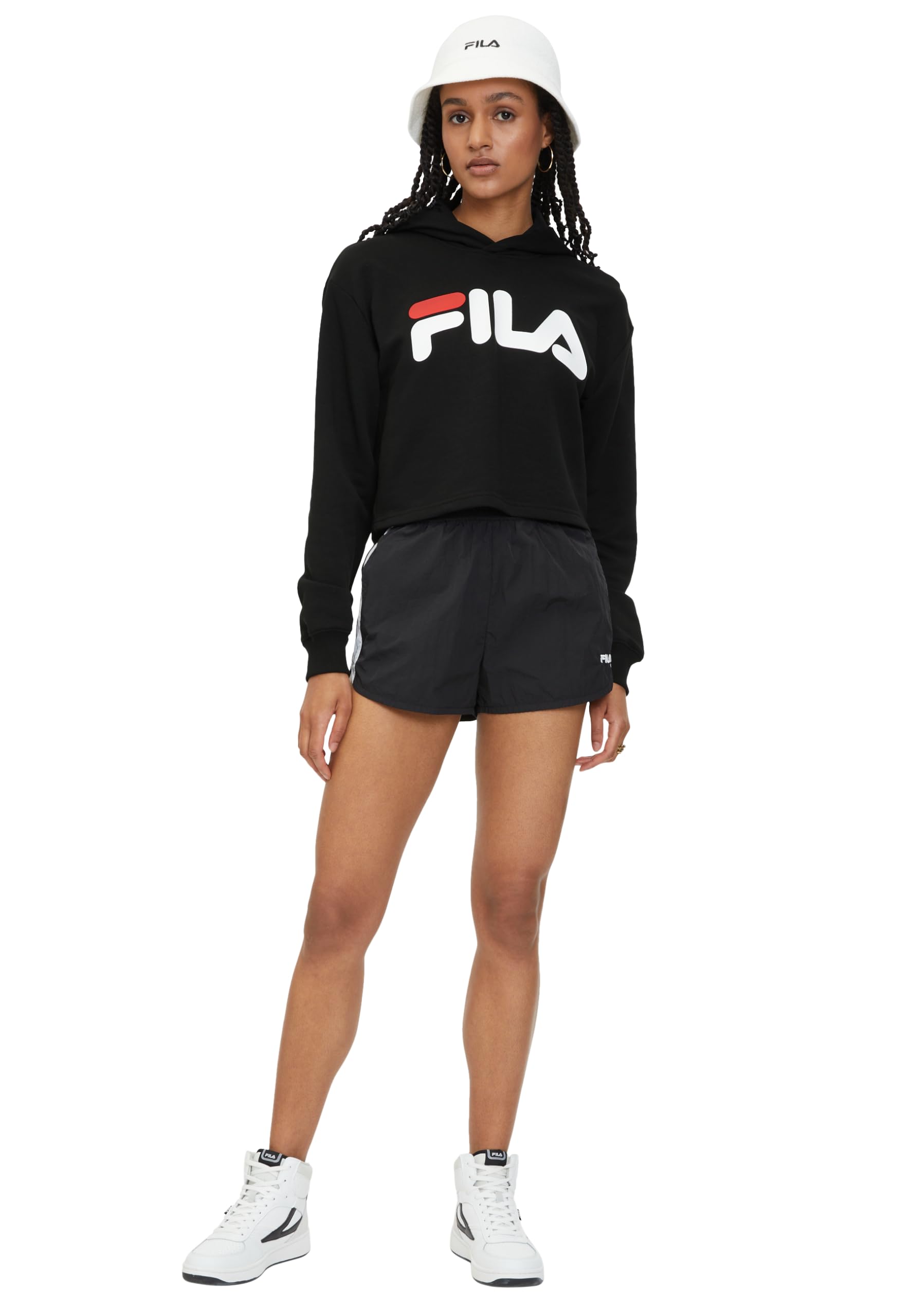 FILA Lafia Cropped Logo Hoody Sudadera con para Mujer