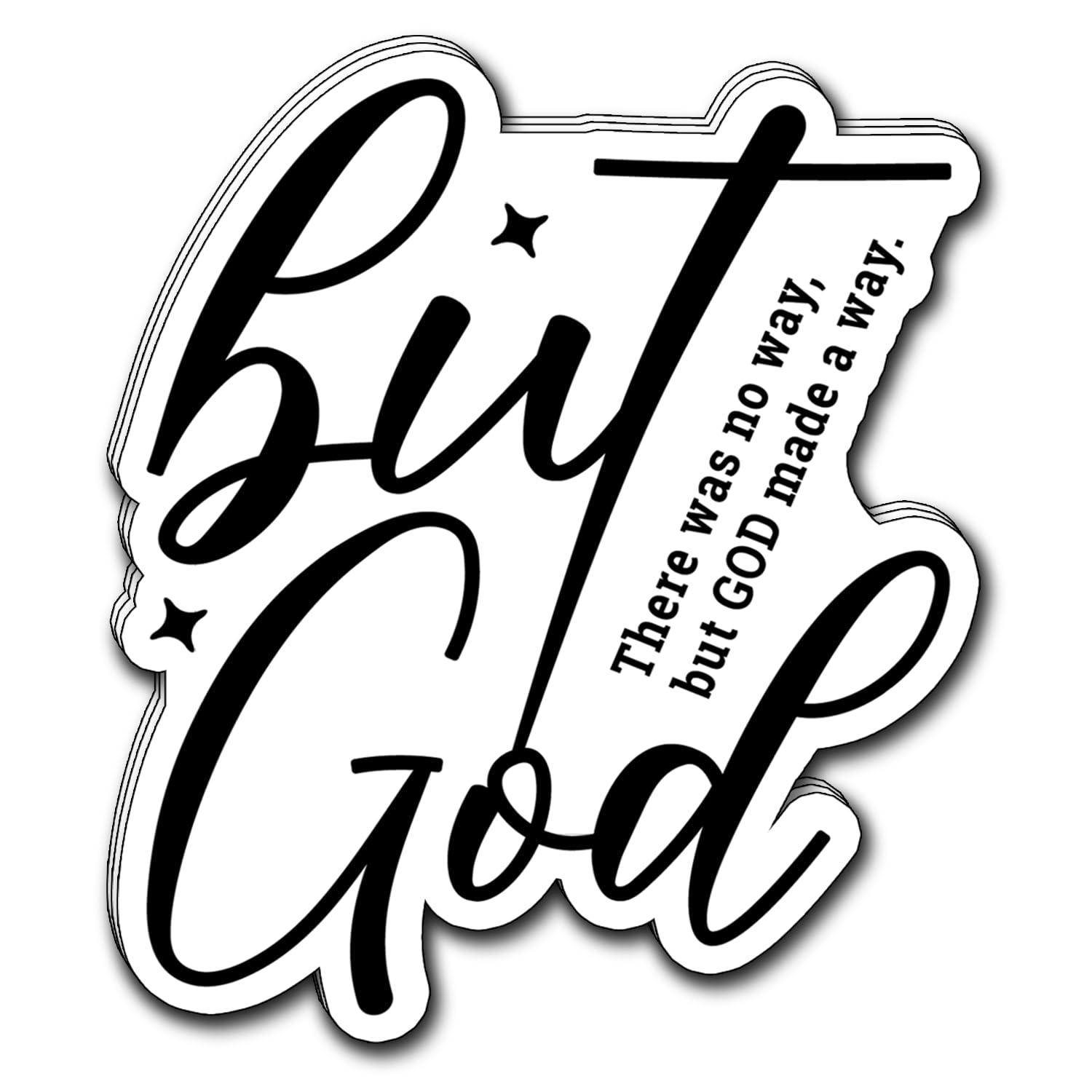 Photo 1 of (3Pcs) But God There was No Way But God Made a Way Sticker Christian Inspirational Decals Decorate Books Laptop Phone Water Bottles Kindles Tumbler Waterproof Vinyl Stickers 2,6 x 3'' Inch