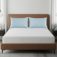 Vista 4 de Feather & Stitch - Juego de 2 fundas de almohada estándar de 100 % algodón, 500 hilos, fundas de almohada suaves con cierre tipo sobre, suaves