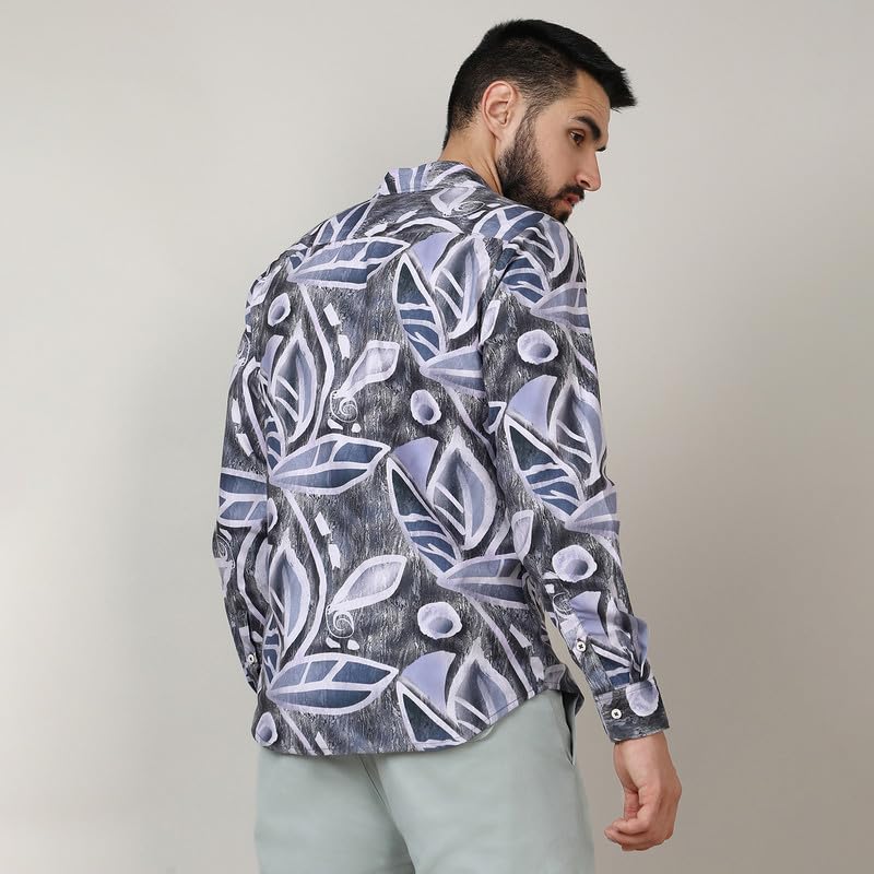 Image of CAHOOT Men's Twisted Crease Shirt for Casual Wear | Spread Collar | Long Sleeve | Button Closure | Shirt Crafted with Comfort Fit for Everyday Wear