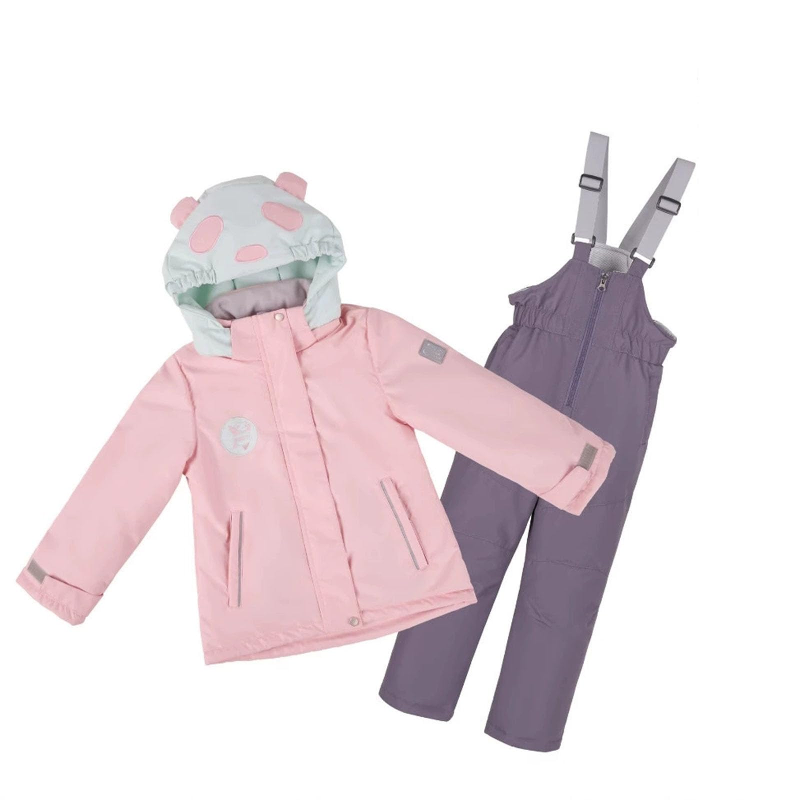 Bonito mono de panda con chaqueta para niños – Ropa de juegos de invierno al aire libre a prueba de viento forrada de forro polar cómodo para el día a día para el colegio de invierno