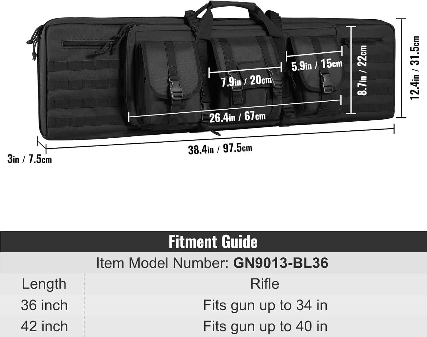Générique Housse De Transport Airsoft, Étui Doubles Fusils De Chasse ​Rembourée Sac pour Fusils À Air/Fusils De Chasse Port De Tir Sports,Sac Tactique Militaire