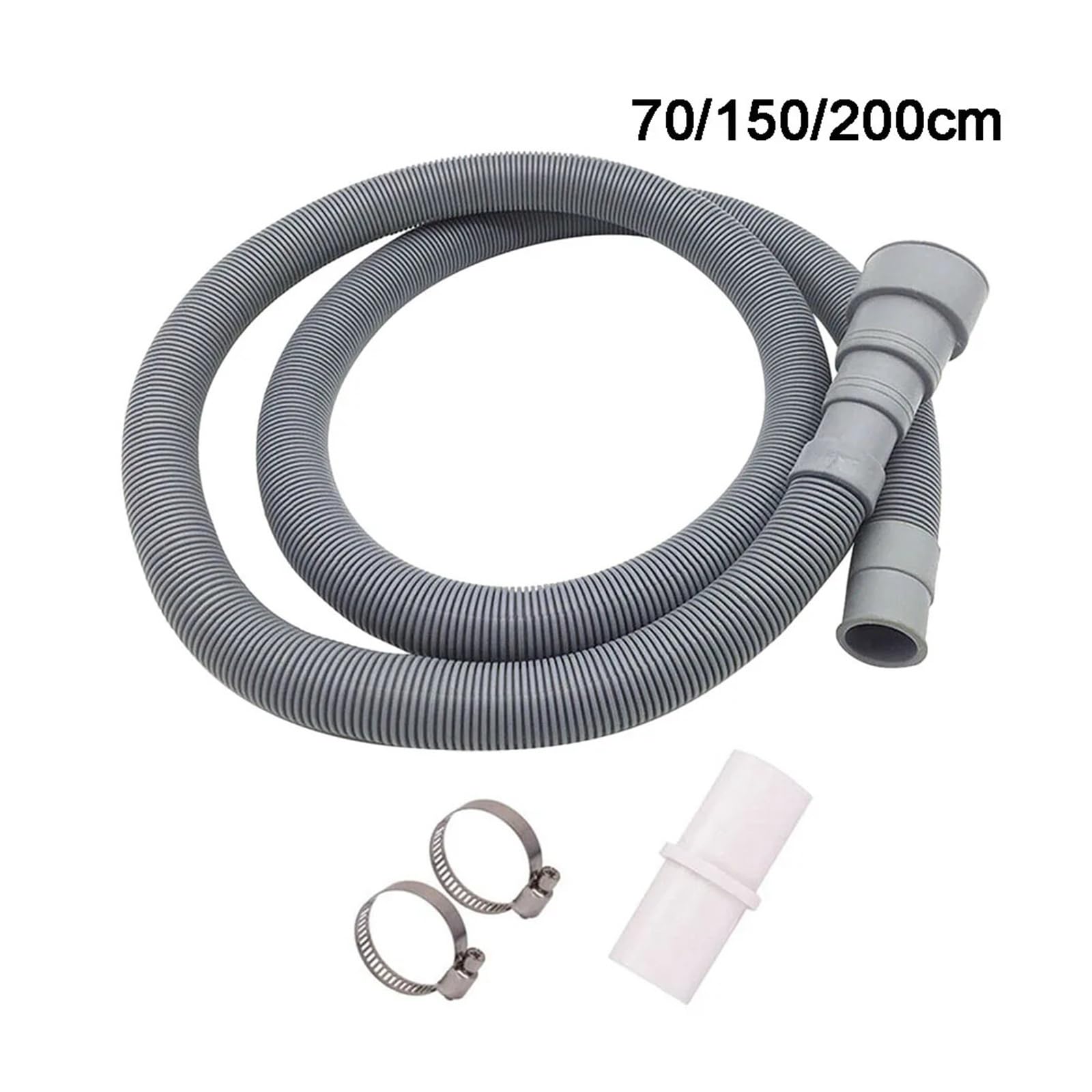 Desagüe For Lavavajillas De Lavadora De 70/150/200 Cm, Tubo De Extensión Con Abrazaderas For Lavadoras/lavadoras Secadoras(150cm)