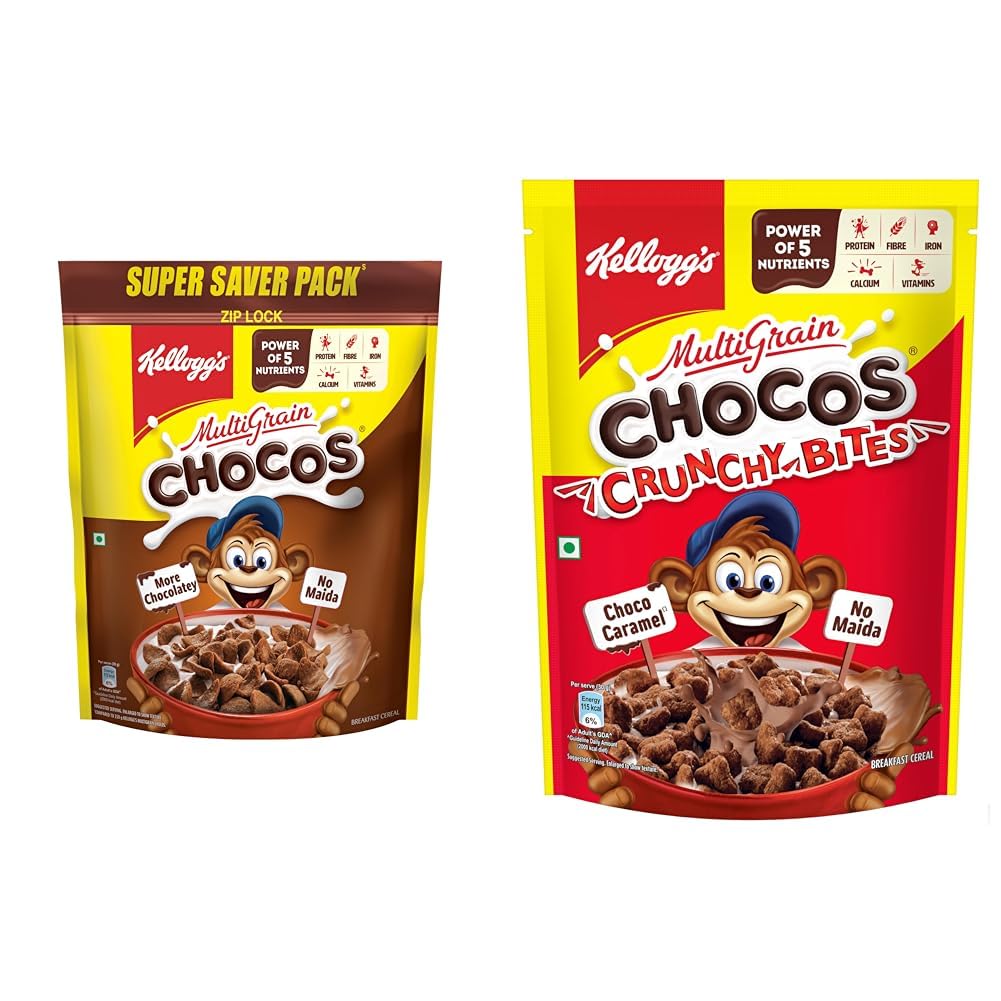 Kellogg's Multigrain Chocos, 1100G/1.05kg | Multigrain Energy, More Chocolatey | No-Maida | + Kellogg's Chocolatecrunchy Bites | Source Of Calcium, High In Protein, With 10 Essential-image-29