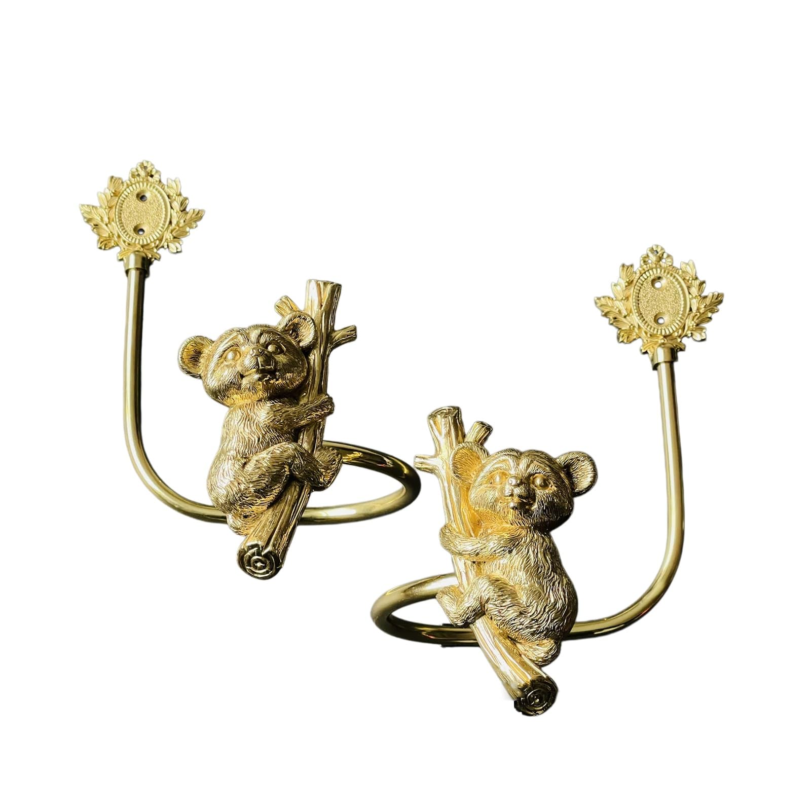 Curtain Holdbacks | 2 PCS | Quick Installation Hooks for Heavy Drapes | Brass U-Shape Design