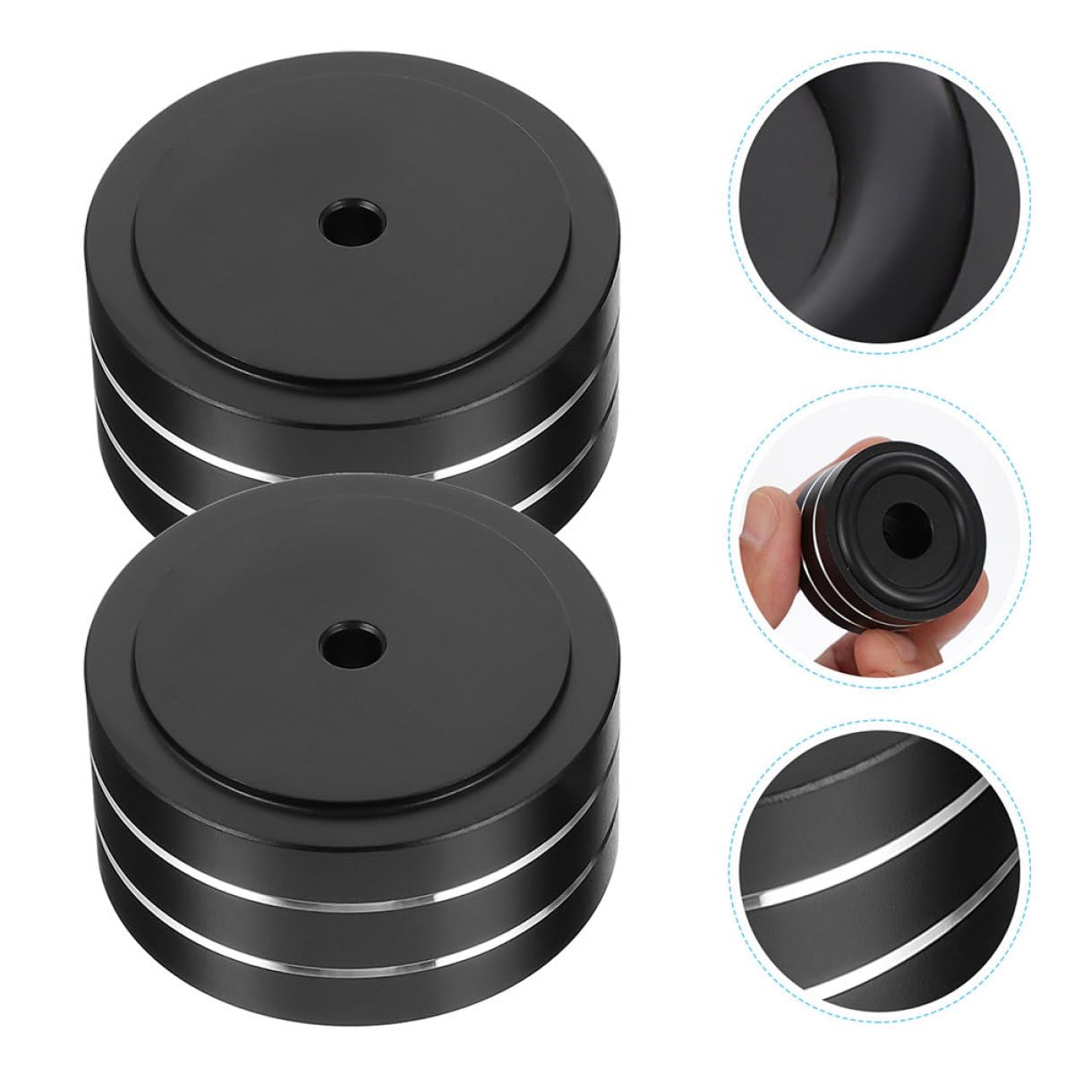 VANZACK 4 Piezas de Almohadillas Amortiguadoras para Altavoces en Aleación de Aluminio y Goma, Resistentes a Golpes y Aislamiento Acústico para Uso en Audio