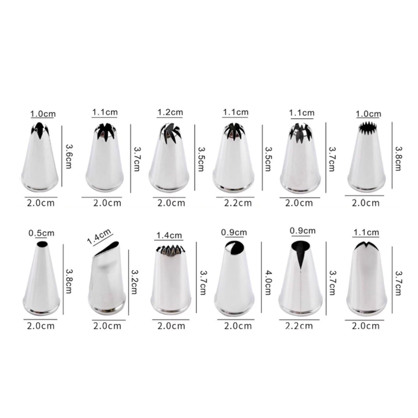Lot de Douilles à pâtisserie, Piping Tips 12Pcs Set Flower Frosting Nozzles Icing