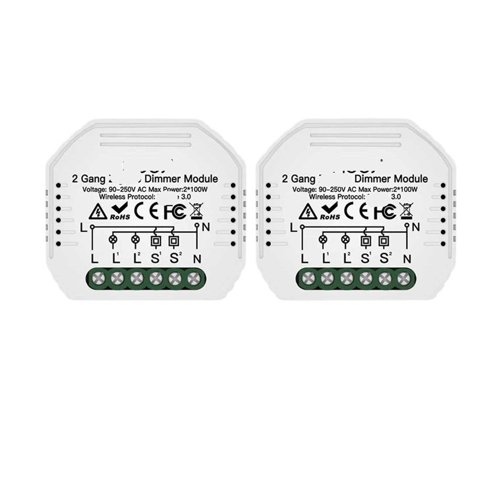 2 uds interruptor regulable 90-250v interruptor regulable módulo de atenuación inteligente módulo de atenuación