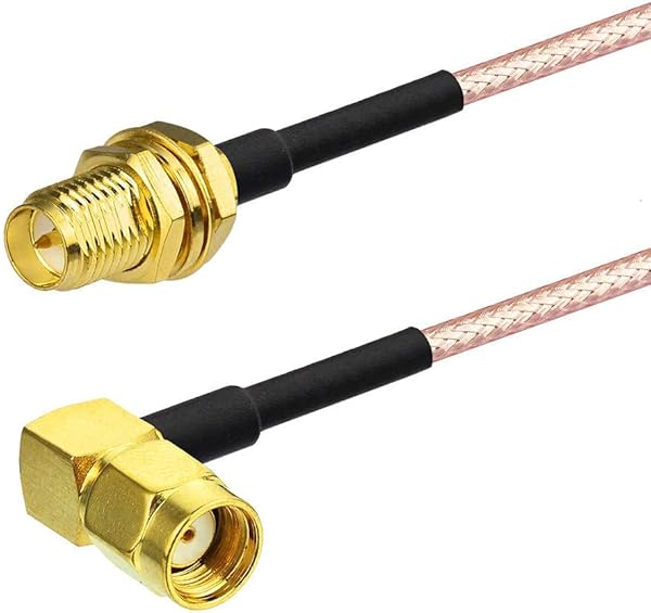 Bingfu Cavo SMA Prolunga Antenna WiFi 30 cm 2 Pacchi Adattatore da RP SMA Maschio ad Angolo Retto a RP SMA Femmina RG316 per Scheda di Rete Wireless Mini PCIE Router WiFi Telecamera IP Sicurezza