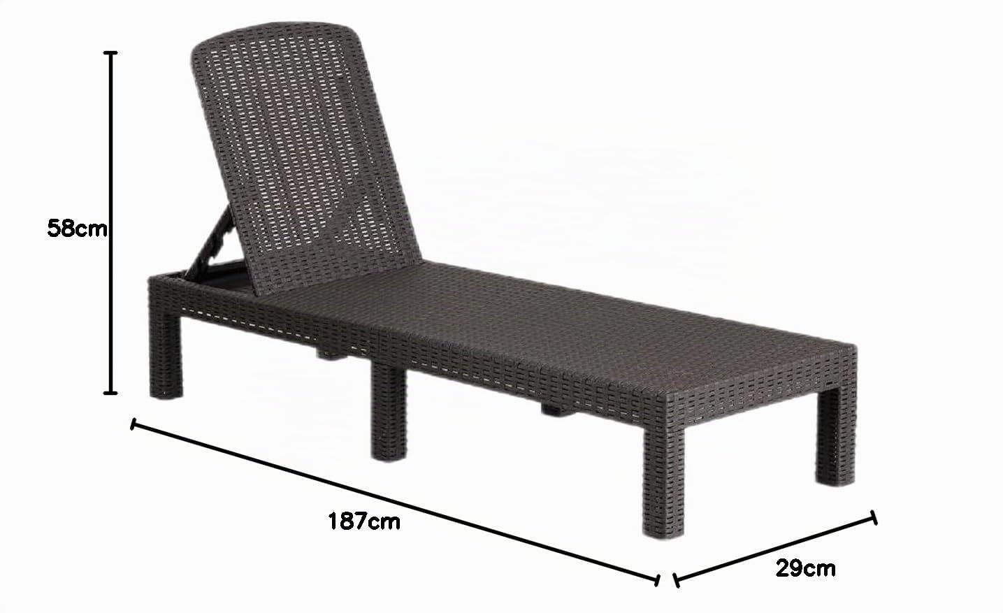 Bain de Soleil Jardin Exterieur,Bain de Soleil Pliant avec Coussin,Transat Jardin Exterieur Chaise Longue Pliable Plastique, Gris (Bain de Soleil avec Coussin)