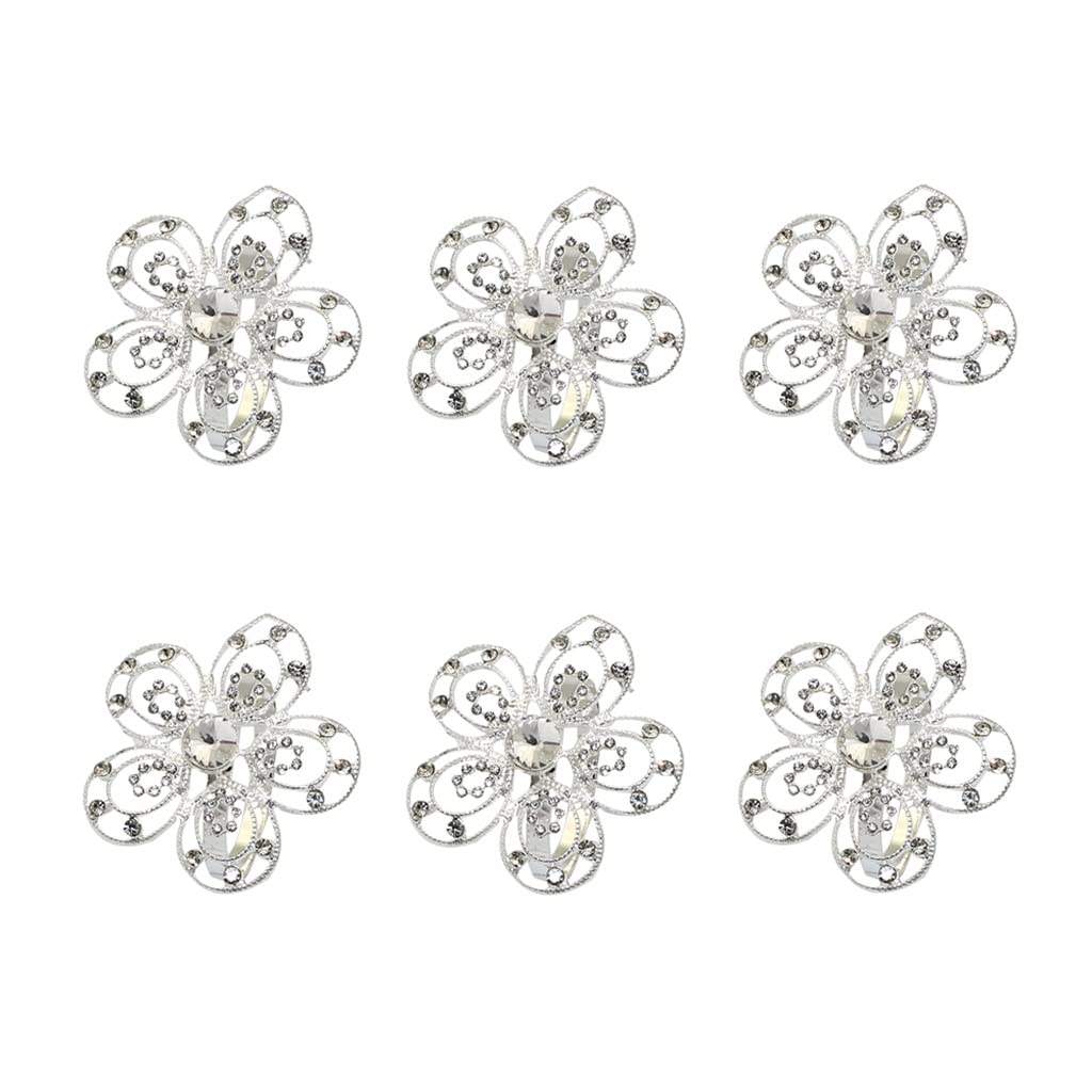Servilletero de Boda con Anillos y Hebilla de Diamantes de imitación para decoración de Mesa de Cena de Boda (B como se Muestra)