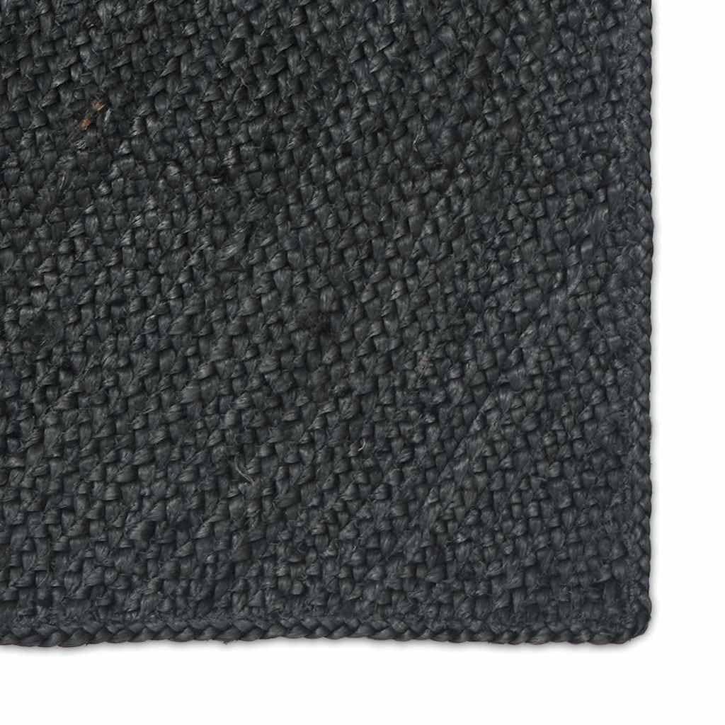 Tapis de Surface Gris foncé en Jute 200 x 290 cm Fait Main pour Salon Chambre Bureau Couloir intérieur, Texture Naturelle, déco Moderne, Usage Quotidien