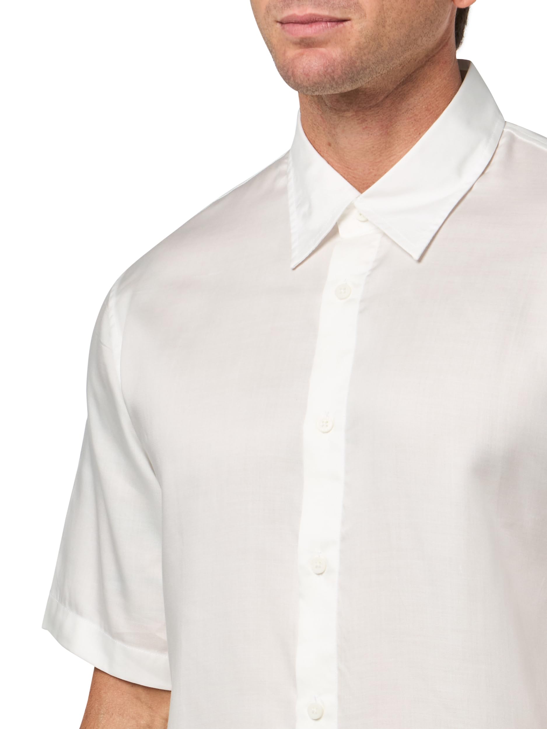 Armani Exchange Short Sleeve Oversized Fit Lyocell Shirt with Pocket Camicia a Maniche Corte Oversize Lyocell con Tasca Uomo
