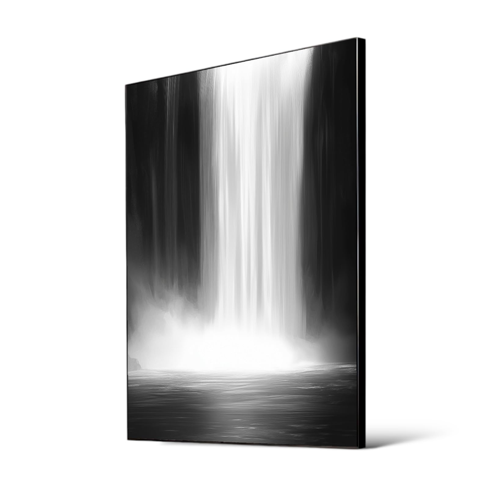 Large Black and White Wall Art,Waterfall Wall Art,Abstract Black and White Wall Art,Vertical Canvas Wall Art,Landscape Canvas Wall Art,Large Canvas