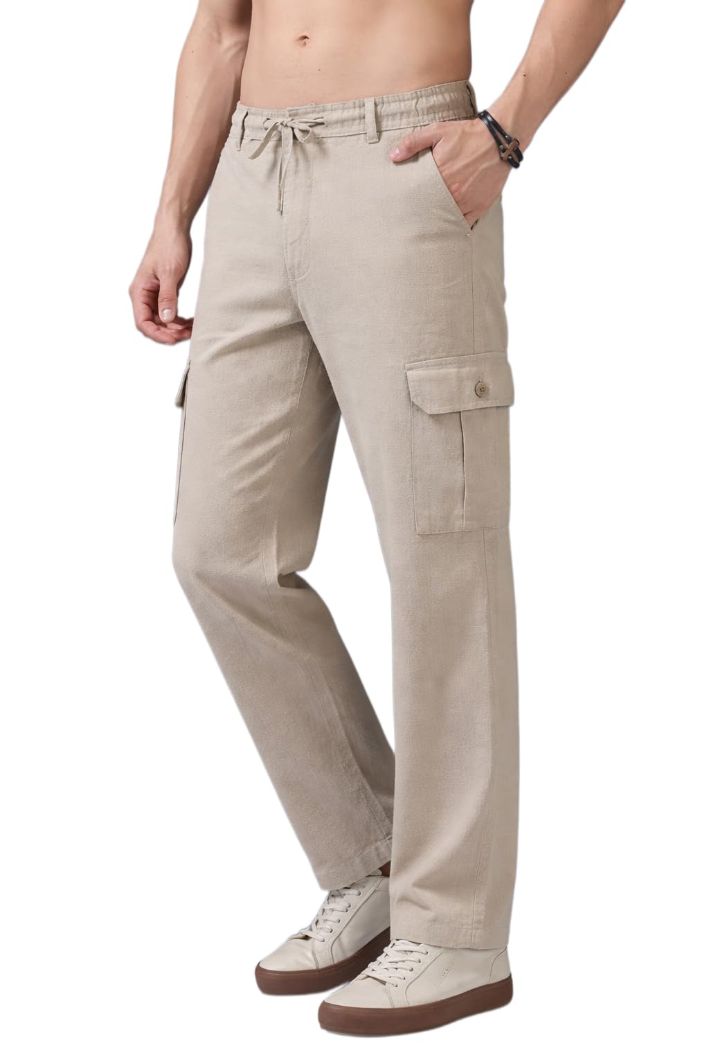Men’s Multi Color Cargo Casual Trousers | Men’s Regular Fit Straight Pants | Comfortable Stylish Cargo for Men | Soft Fabric for Everyday Wear, Travel & Office | Linen Cotton Bottom Wear-image-42