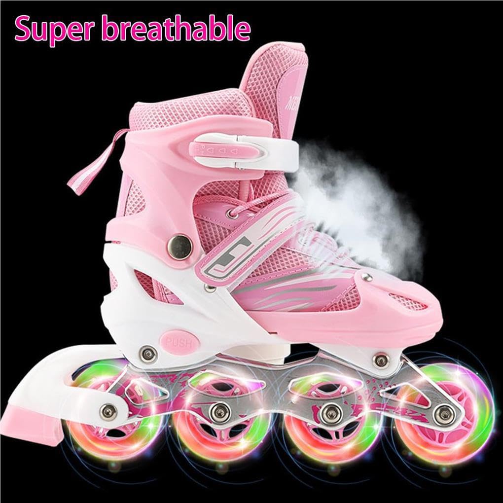 1 Paio 2 in 1 Pattini Scarpe Roller Unisex Bambini Bambini Parco Cortile Parco Giochi Attrezzatura per Pratica di Pattinaggio per Ragazzi, Blu m