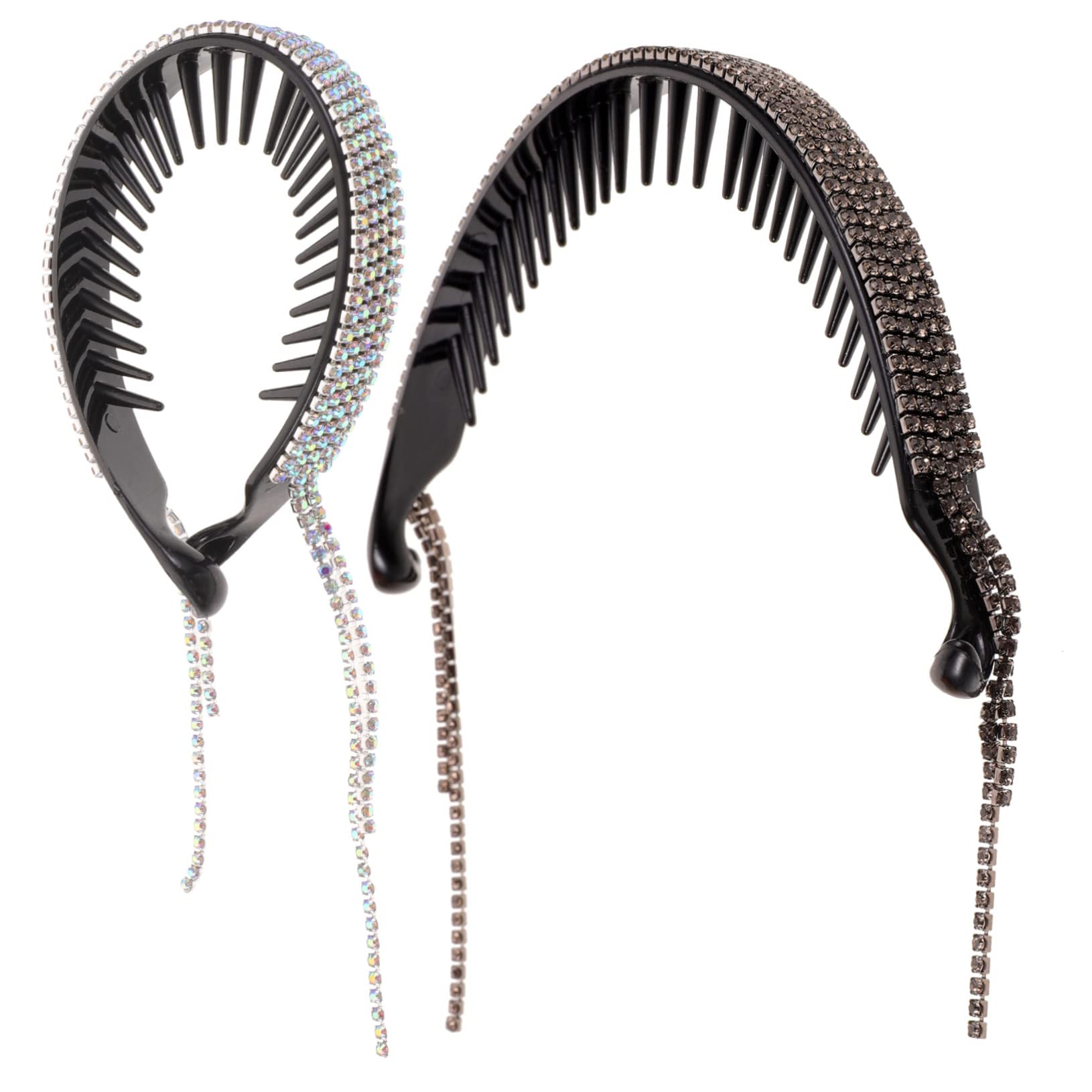 MAGICLULU 10 Piezas botón de pelo hair clips horquillas moño pinzas para el cabello de diamantes de imitación clip de pan tiara pasadores de diamantes de imitación titular del cabello Flash