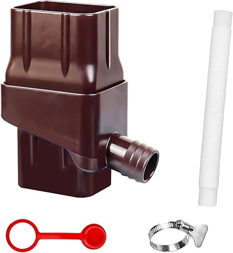 Kit desviador de barril de lluvia, desviador de bajante para desviar agua, sistema de recolección de agua de lluvia apto para canaleta estándar de 2
