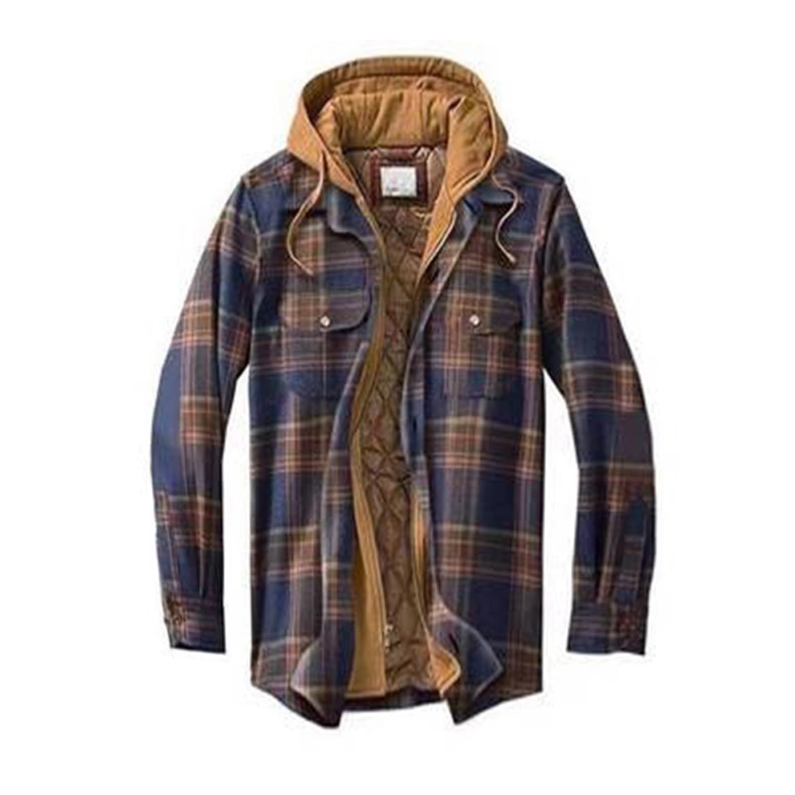 Generisch Fleecejacke MäDchen Warme karierte Winterjacke mit Kapuze kuschelige Fleece gefütterte langärmlige Oberbekleidung lässiger verdickter Steppmantel für kaltes Wetter