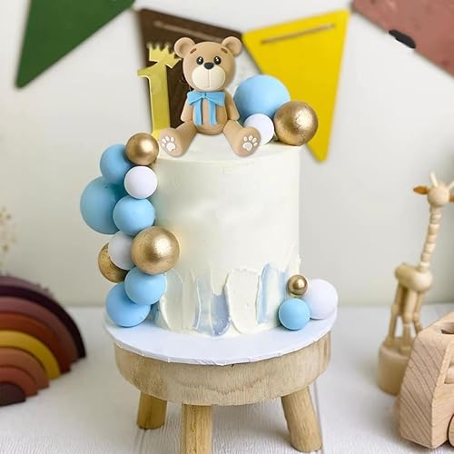 Miniatura 6 de Decoración para tartas de oso, bolas de oso, decoración de pasteles con estrellas, nubes, decoración para tartas para niños y niñas, baby shower,