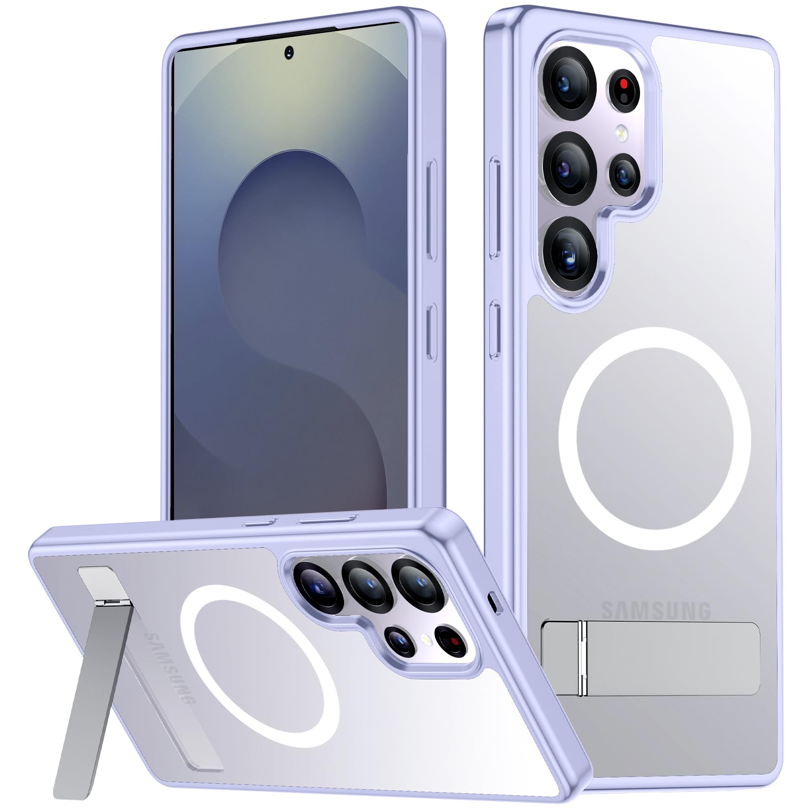 SPIDERCASE for Samsung Galaxy S25 Ultra Case,Built-in Stand,Light Purple