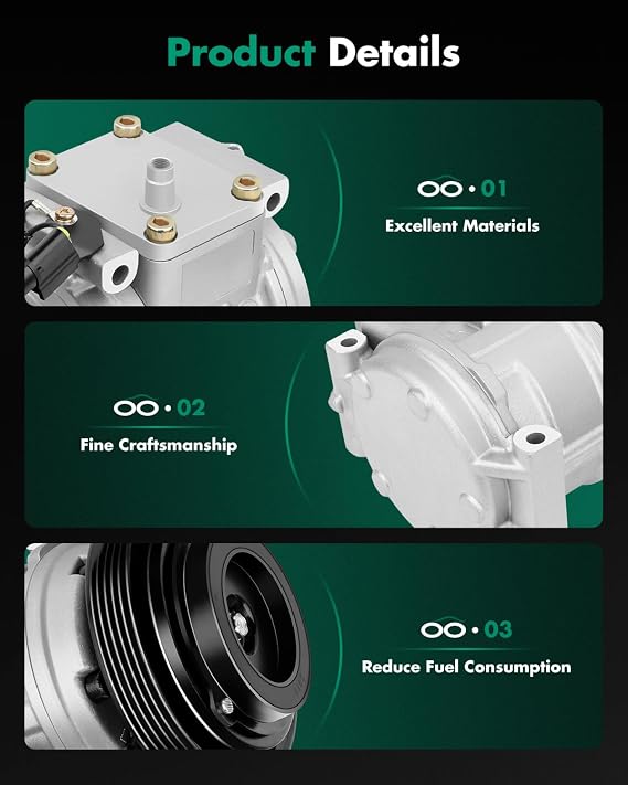 SCITOO AC Compressor fit for Acura for EL 1.6L 1997-2000, Air Conditioning Compressor fit for Acura for Integra 1.7L 1992-1993, for Honda for Civic 1.6L 1999-2000 38800P2T0131