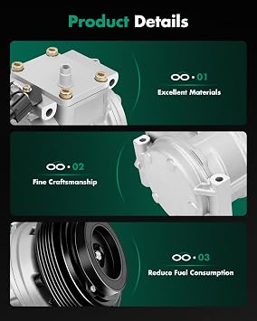 SCITOO AC Compressor fit for Acura for EL 1.6L 1997-2000, Air Conditioning Compressor fit for Acura for Integra 1.7L 1992-1993, for Honda for Civic 1.6L 1999-2000 38800P2T0131
