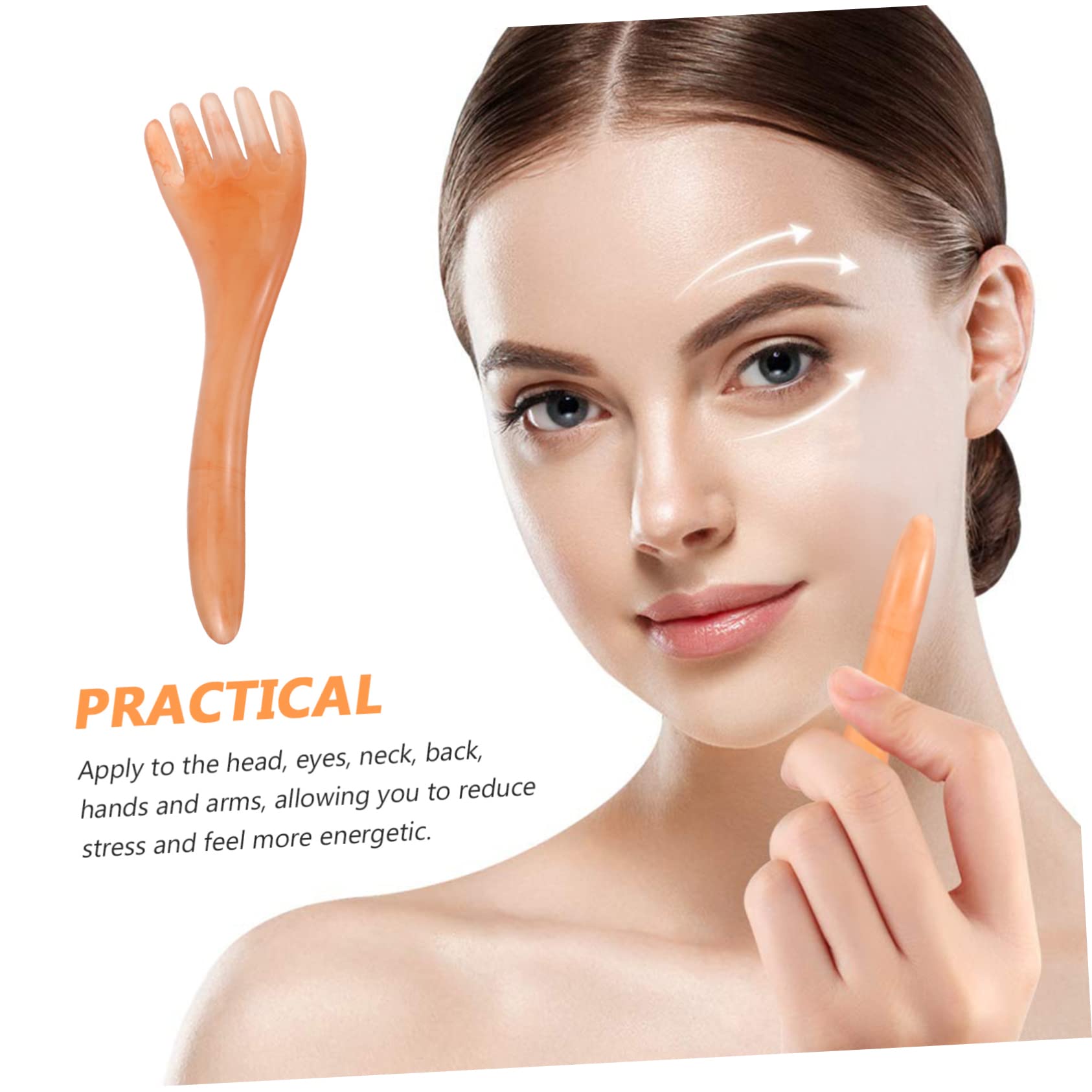 Outanaya Massage Comb Guasha Massage Tool Head for Headaches Hair Comb for Women Head Massager for Headaches Head Scratcher Massager Whisk Scalp Combs Jade Resin Spa Miss Shampoo Comb Pink