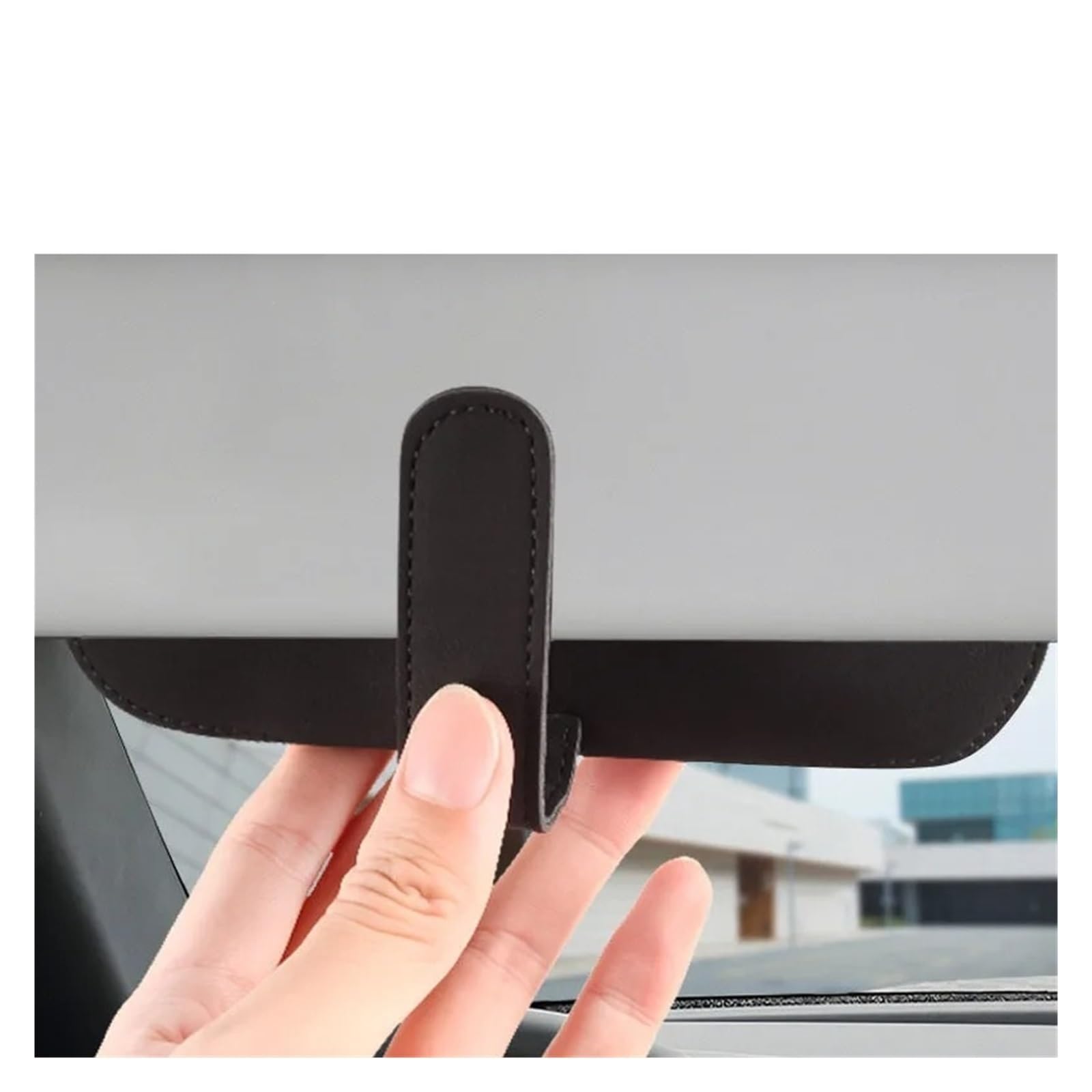 Support Universel Lunettes Auto pour Voiture Pare-Soleil Plaque Étui À Lunettes Auto Parasol Pince De Soleil Support Organisateur Daim