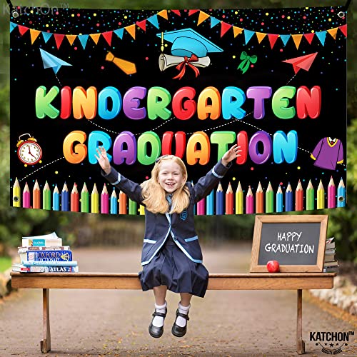 Image of KatchOn, Kindergarten Graduation Backdrop - 72x44 Inch, Kindergarten Graduation Banner for Kindergarten Graduation Decorations 2026 | Kinder Graduation Backdrop, Graduation Decorations 2026