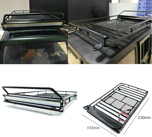 Miniatura 5 de Portaequipajes de techo de metal y luz para Traxxas 110 TRX4 para Ford para Bronco para Axial (SCX10) Accesorio