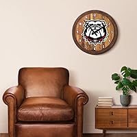 Vista 516 de The Fan-Brand NCAA Oklahoma Sooners: Faux Barrel Top Wall Clock Sports Team Bar Sign Décor - Home Man Cave, Party Decoration - Made On Demand