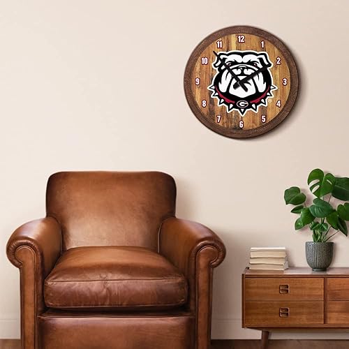 Miniatura 516 de The Fan-Brand NCAA Oklahoma Sooners: Faux Barrel Top Wall Clock Sports Team Bar Sign Décor - Home Man Cave, Party Decoration - Made On Demand