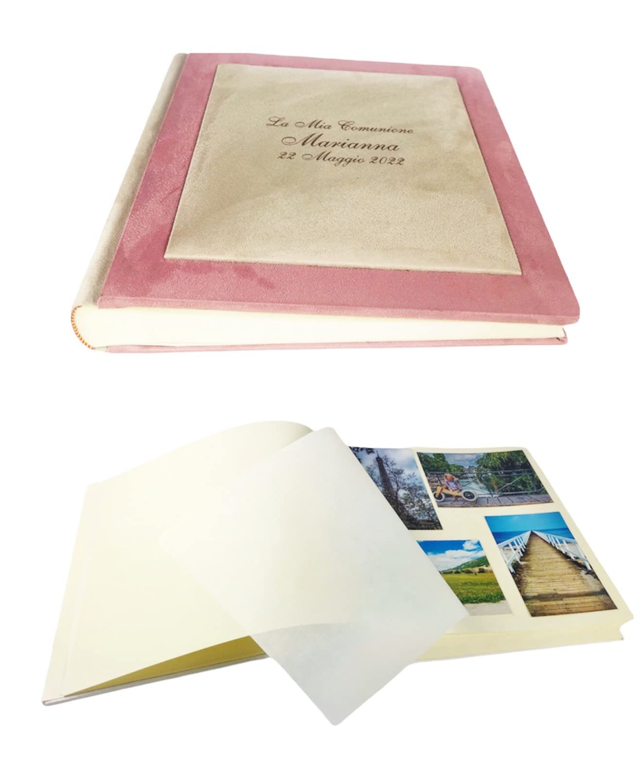 TriVin Art album fotografico artigianale, interamente in velluto effetto alcantara, personalizzabile con incisione. Ideale per qualsiasi evento.