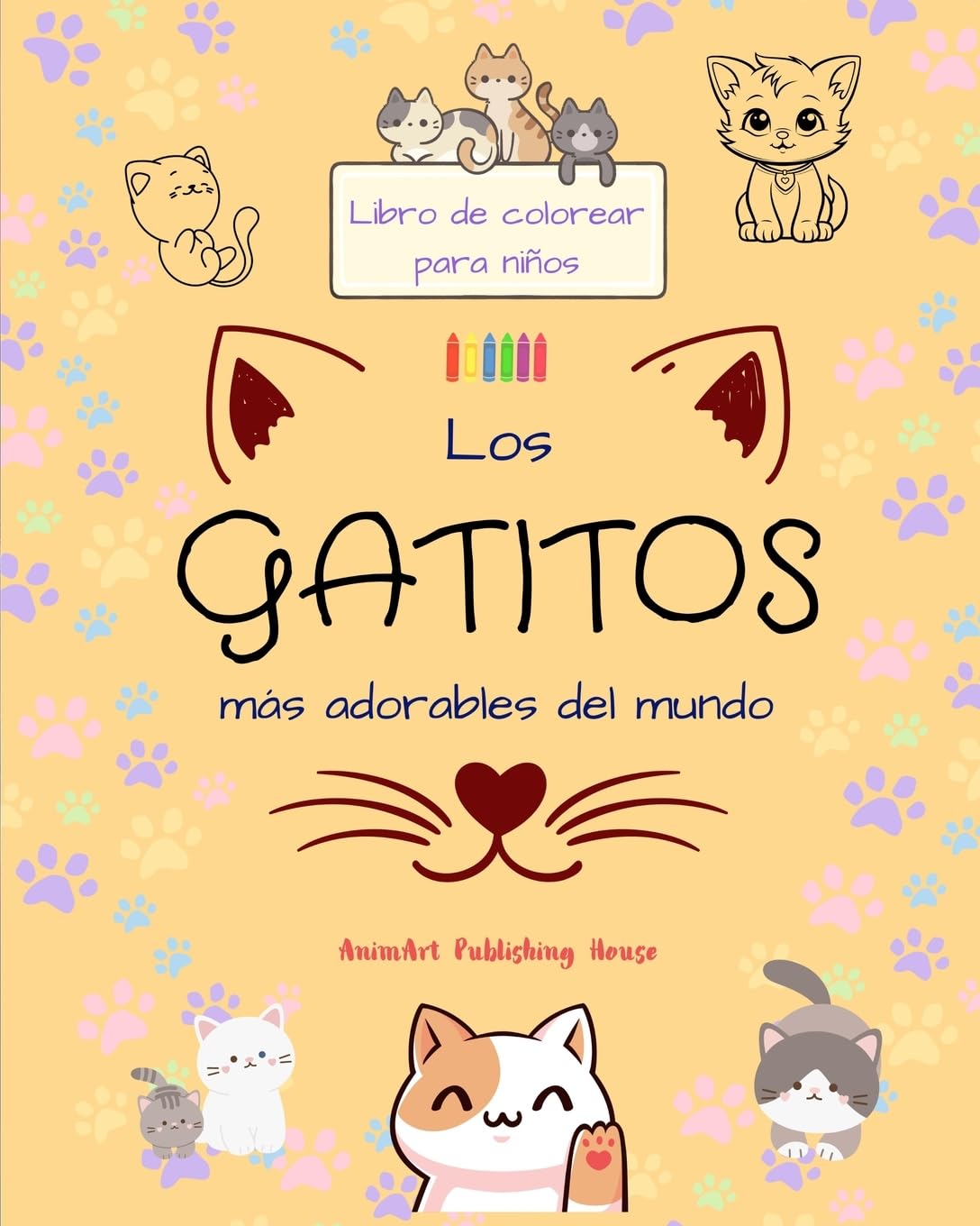 Los gatitos más adorables del mundo - Libro de colorear para niños - Escenas creativas y divertidas de risueños gatos: Encantadores dibujos que impulsan la creatividad y diversión de los niños