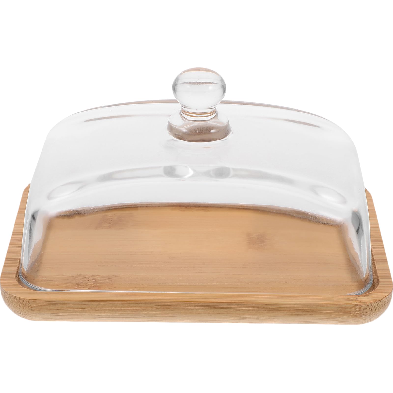 Butterdose Glas Mit Bambus Deckel - Käseglocke Für Streichzarte Butter