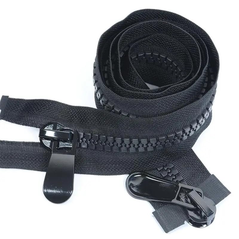 Cremallera Bidireccional Chaqueta larga de plumón con cremallera grande y doble apertura, cremalleras for coser en la cabeza, abrigo de algodón bidireccional(80CM)