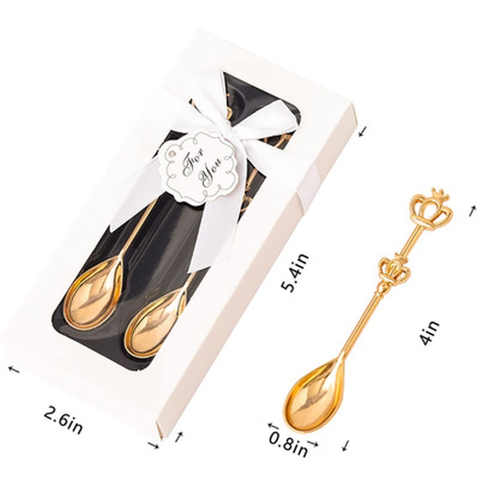 JINGYAN Cuillères à café Stainless Steel Coffee Spoon Teaspoon Wedding Souvenir Bridal Shower Valentine Gifts Party Tools