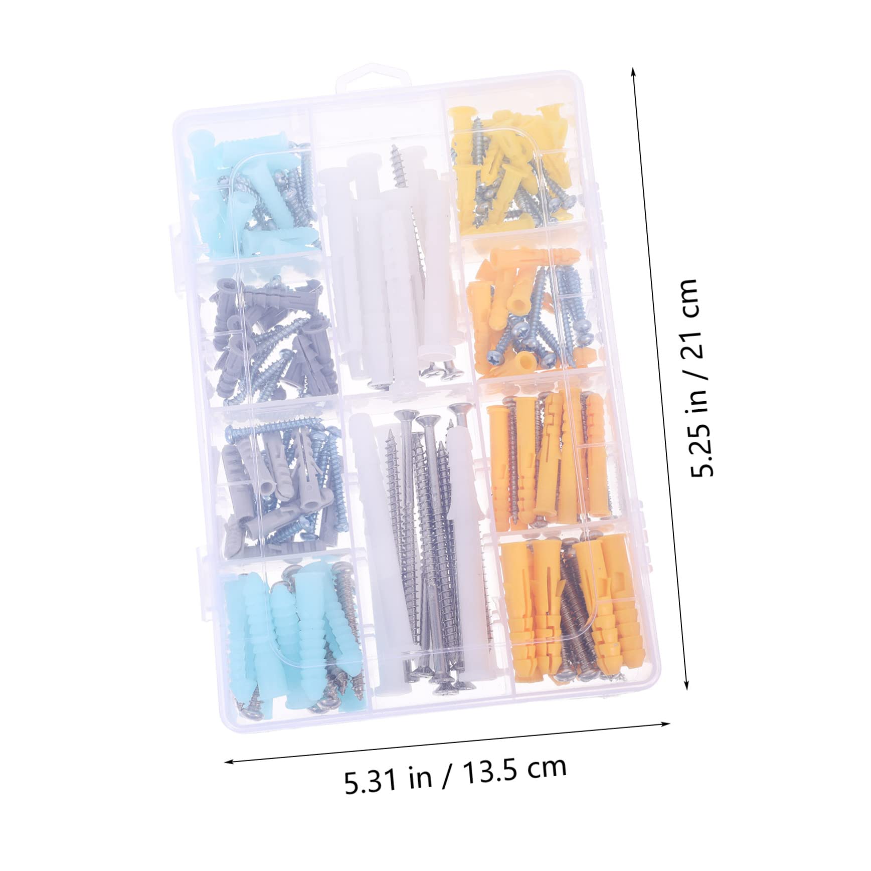SOLUSTRE 5 Sizes Zinc Plated Drywall Anchors Screws Kit Plastic Wall Mount Anchors Organizing Box Easy to Install