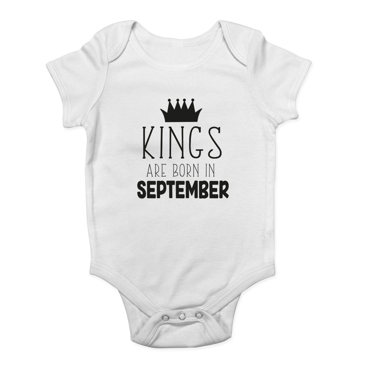 Kings are Born in September Boys Baby Vest Bodysuit White