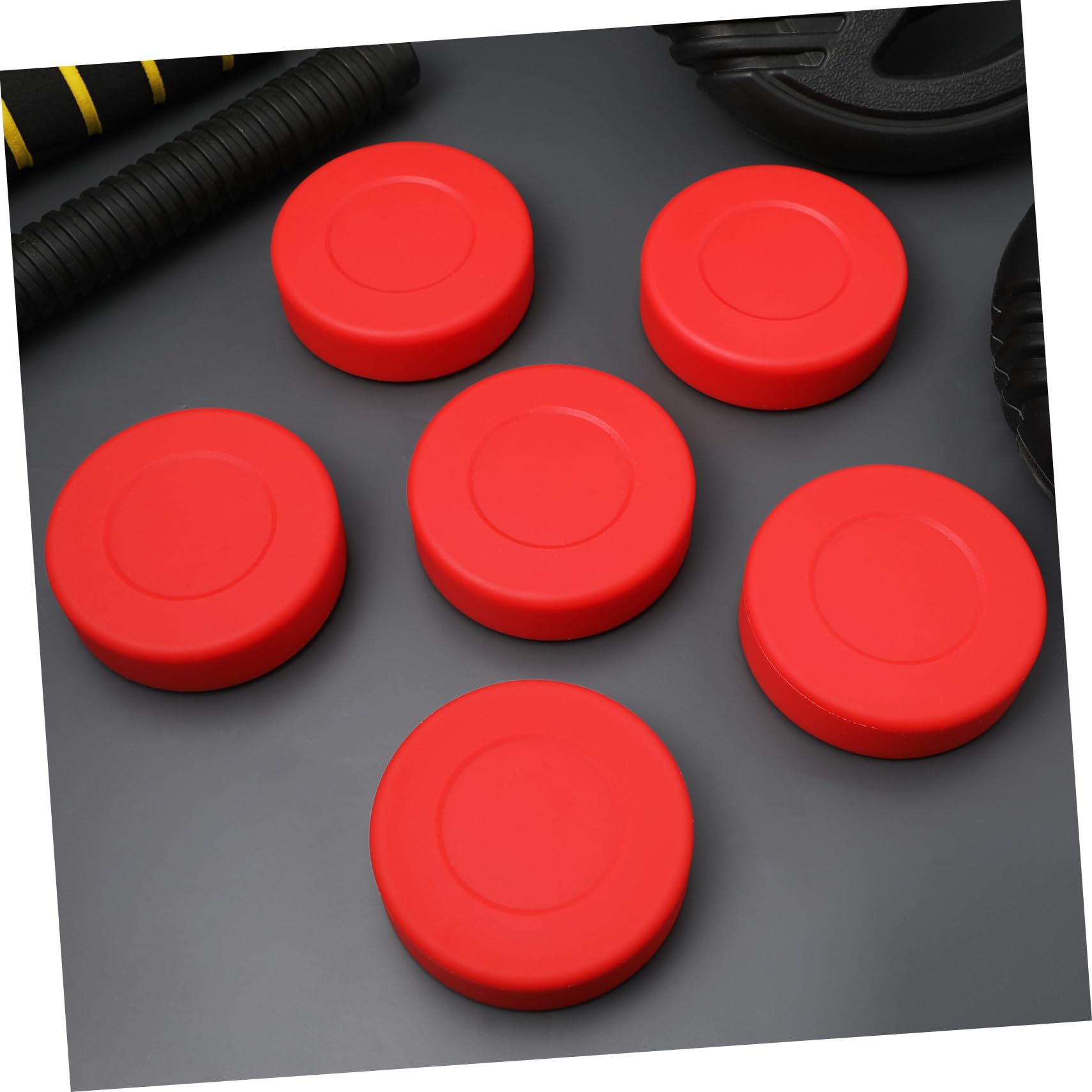 BESPORTBLE 6Pcs Matte Inline Hockey Pucks with Mesh Hockey Balls for Practice Durable Hockey Equipment for Enhanced Accuracy and Control