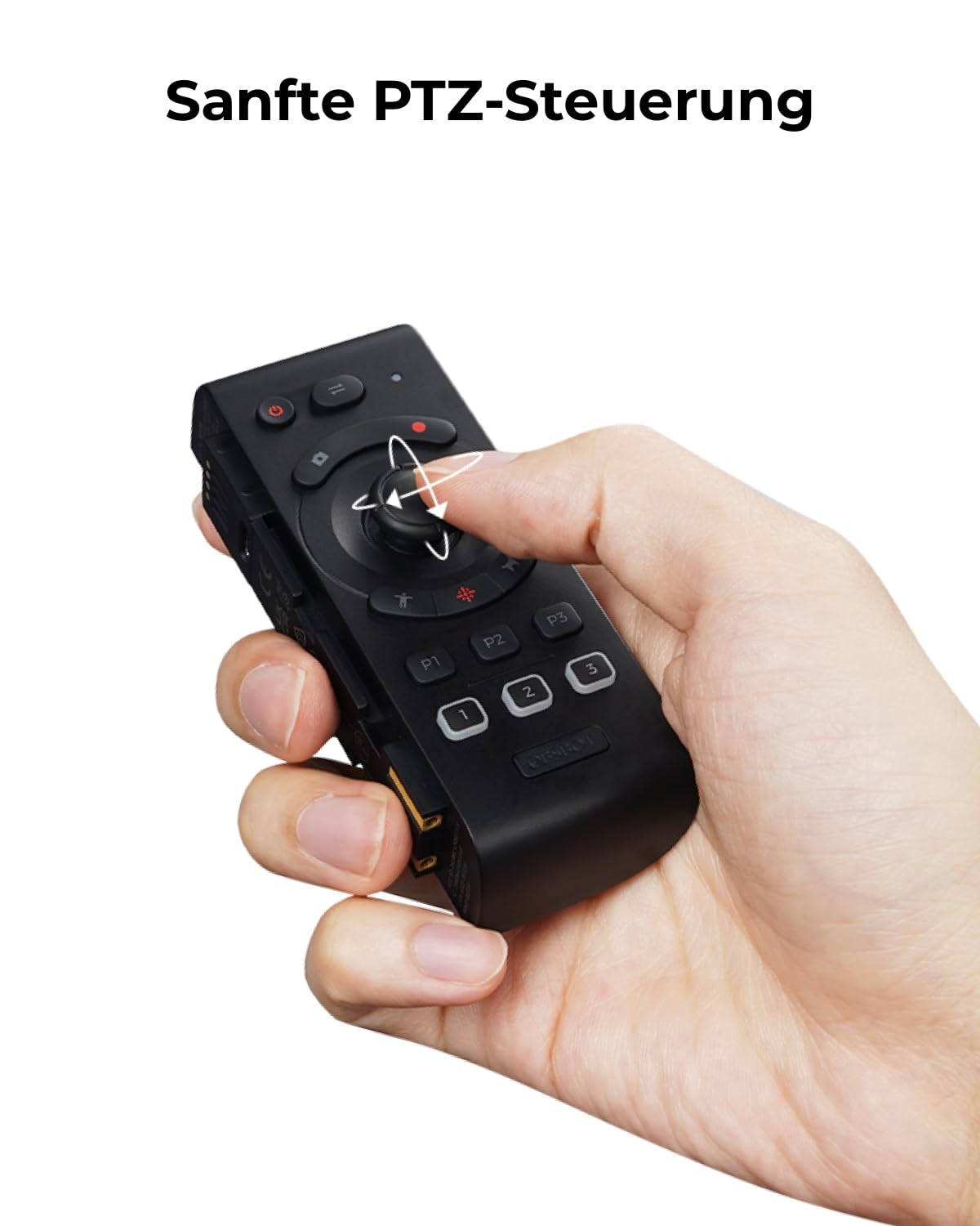 OBSBOT Smart Remote Controller für die Tail-Serie, PTZ-Steuerung | Per Joystick oder Handgelenksteuerung, Bluetooth für bis zu 3 OBSBOT Tail 2/Tail Air, Steuerung verschiedener Funktionen.