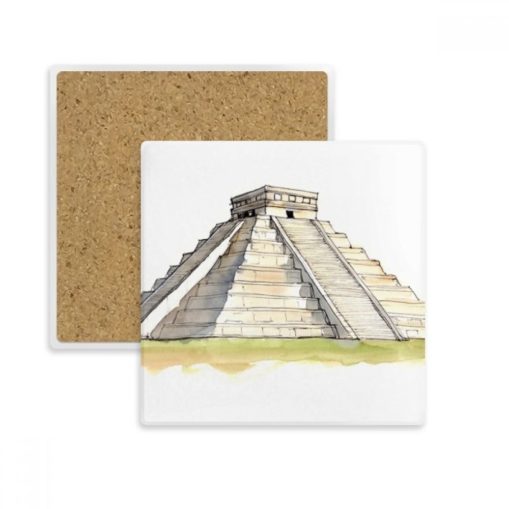 Coaster absorbant mésoaméricain DIYthinker en pierre pour tasse et verre multicolore